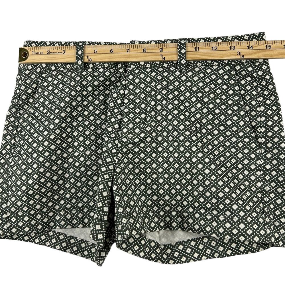 Khakis by Gap Shorts Green White Geometric Flower Floral City 3” Cotton Spandex - Picture 3 of 10